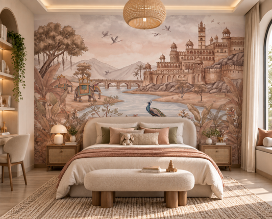 Rajputana River Palace Wall Mural-RJM25