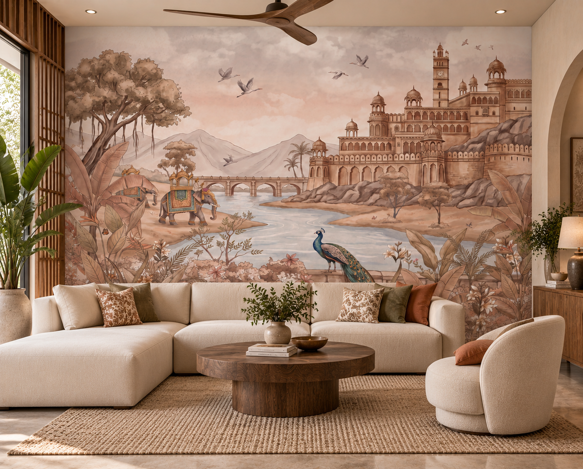 Rajputana River Palace Wall Mural-RJM25