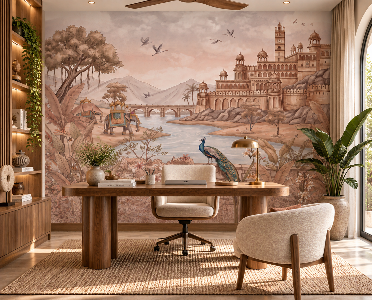 Rajputana River Palace Wall Mural-RJM25