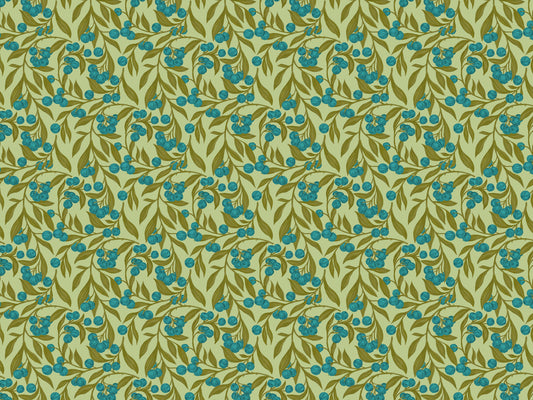 Autumn Berries Blue Wallpaper Murals