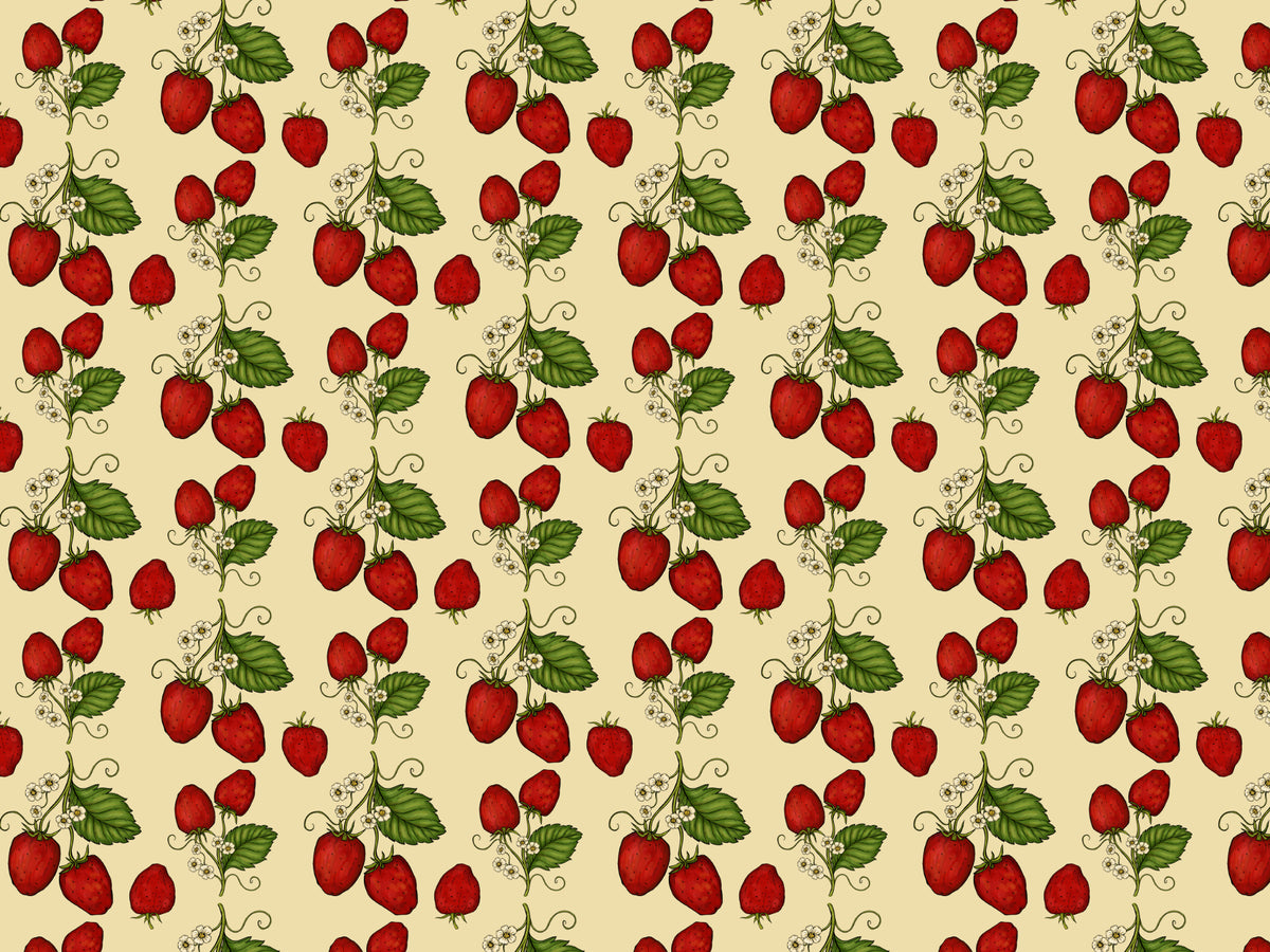 Red Trailing Strawberries Wallpaper in your room