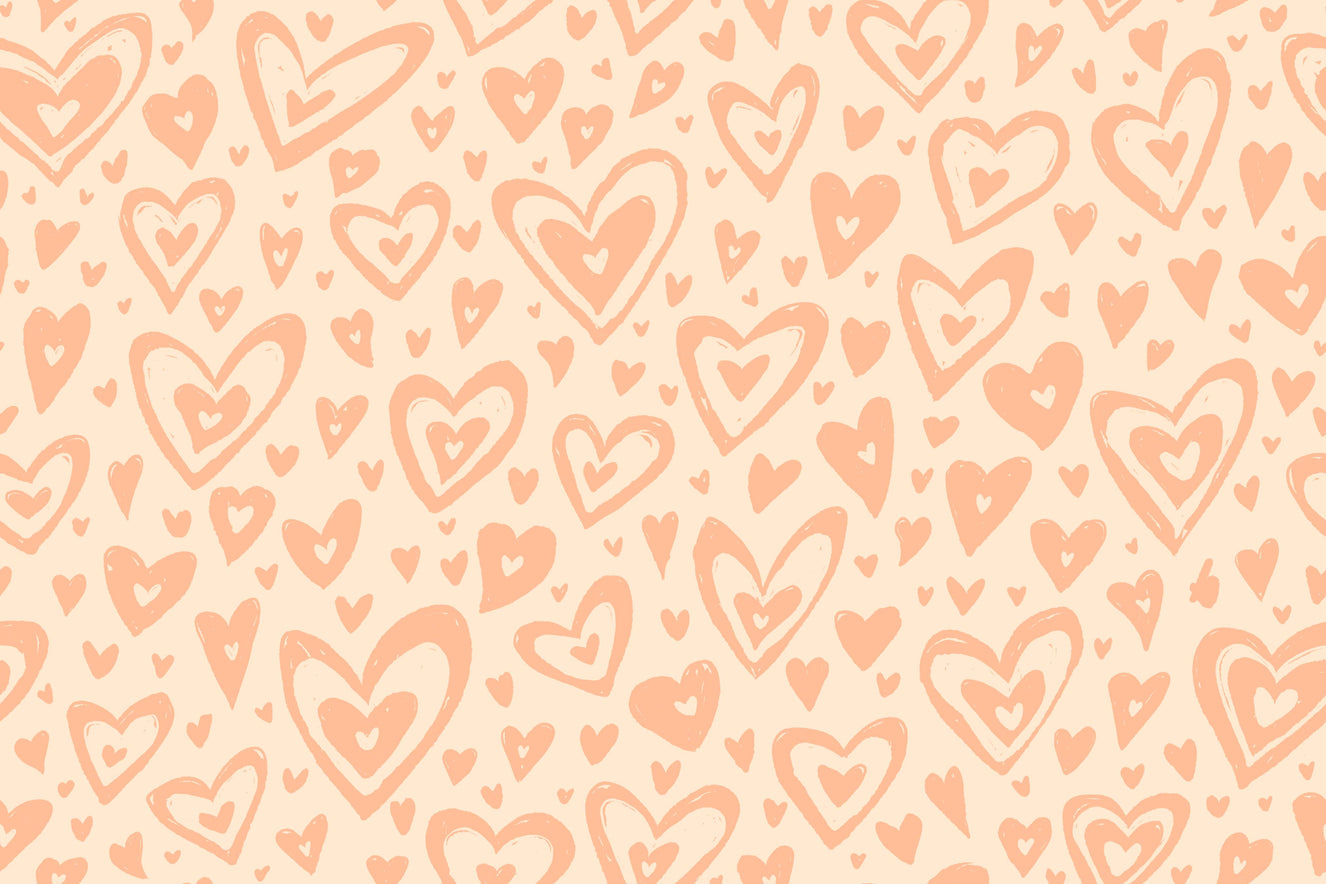 Peach Fuzz Hearts Wallpaper Murals