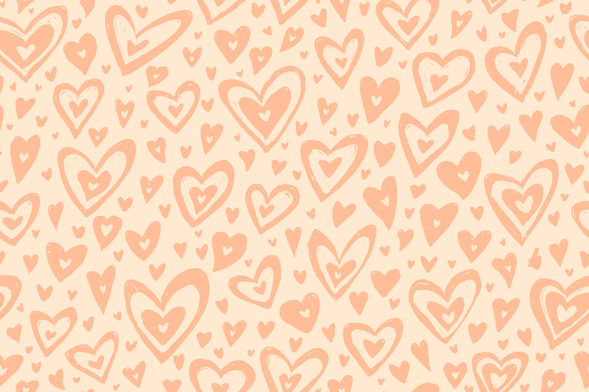 Peach Fuzz Hearts Wallpaper Murals in your room