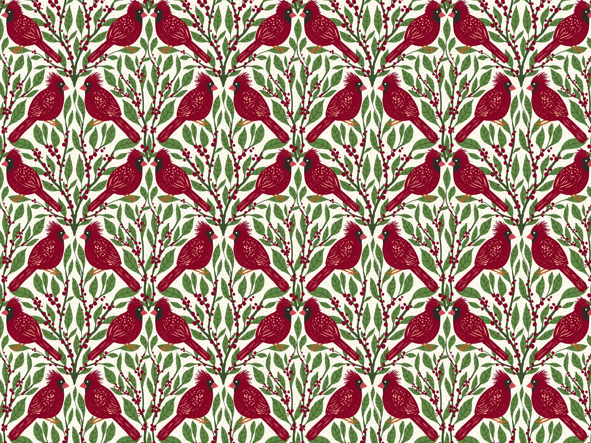 Burgundy Red Cardinals Wallpaper Murals