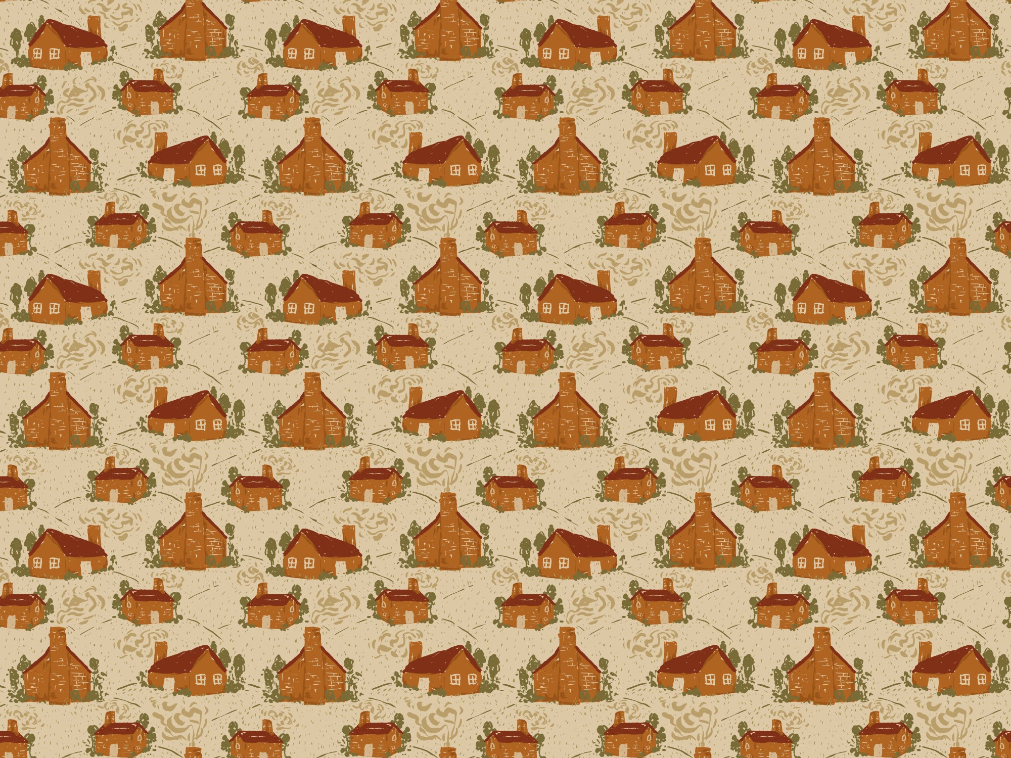 Cozy Cottages Wallpaper Murals in your room — zoomed