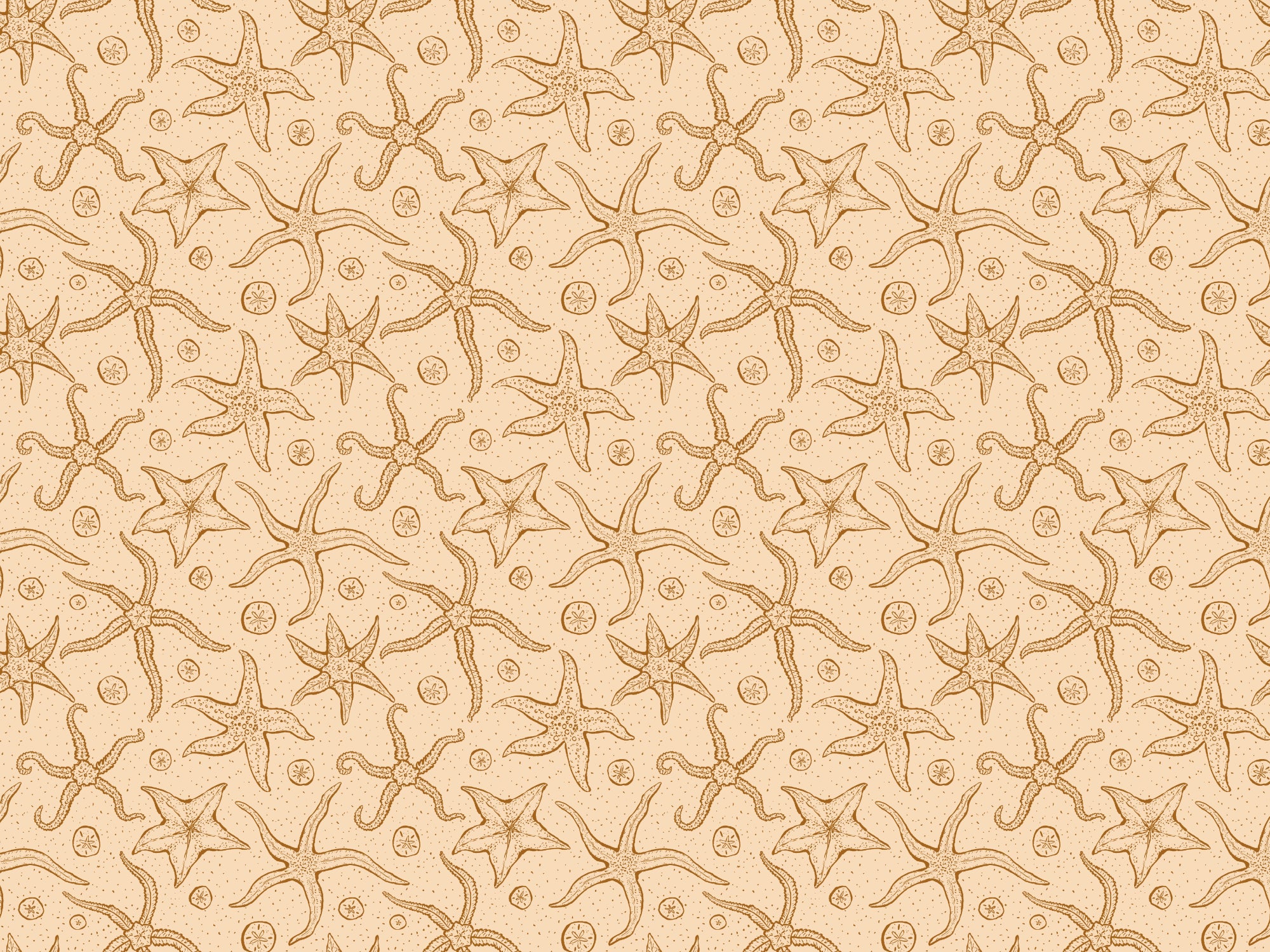 Stylish echinoderms wallpaper in warm brown for cozy interiors.

