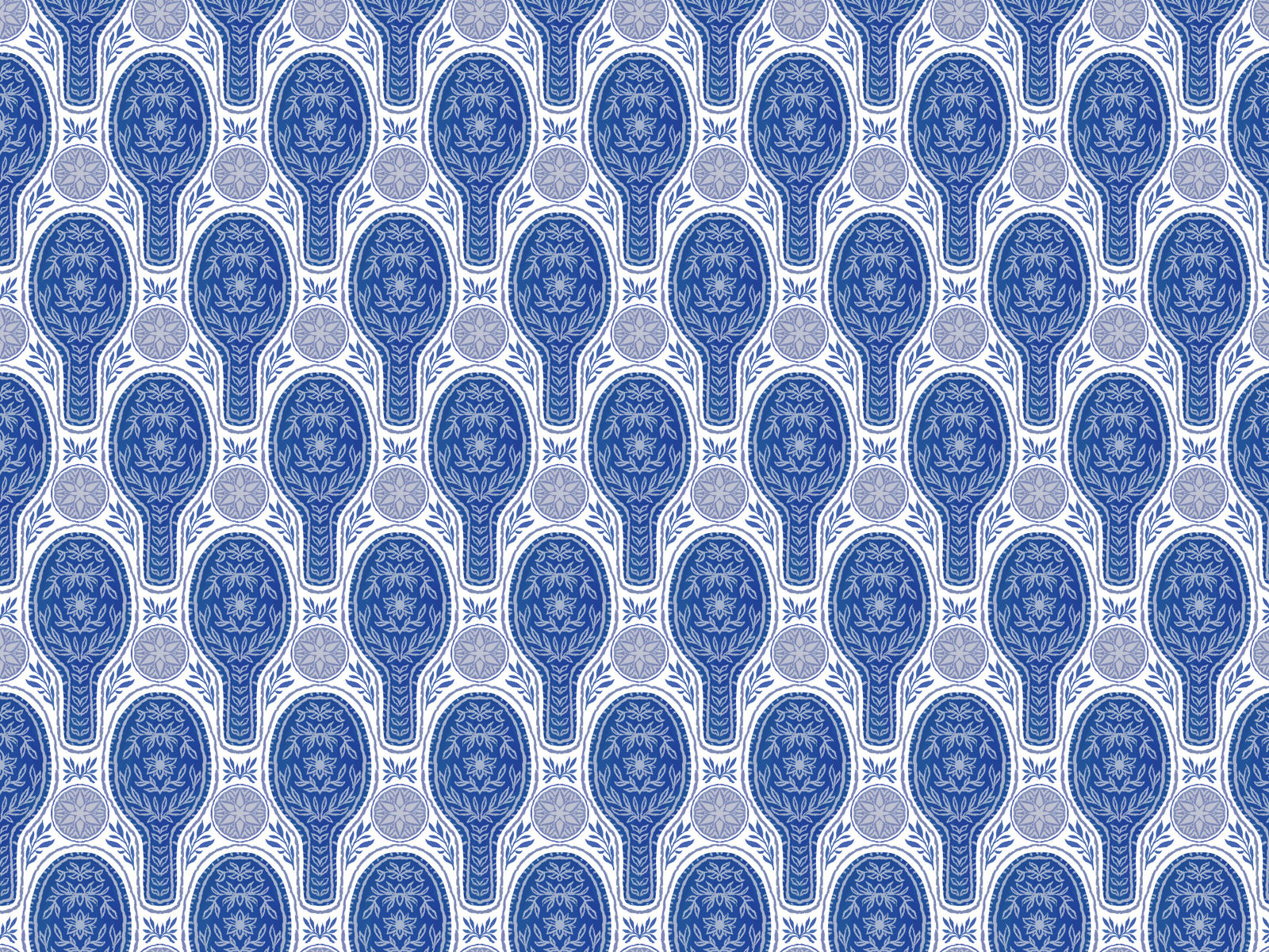 Floral Rockets Blue Wallpaper in your room