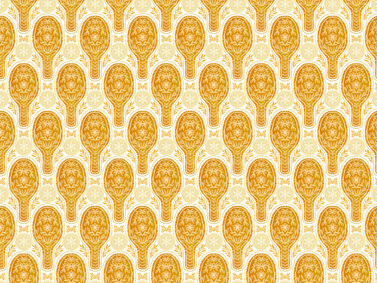 Floral Rockets Golden Yellow Wallpaper in your room