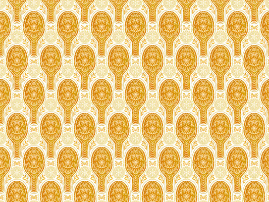 Floral Rockets Golden Yellow Wallpaper
