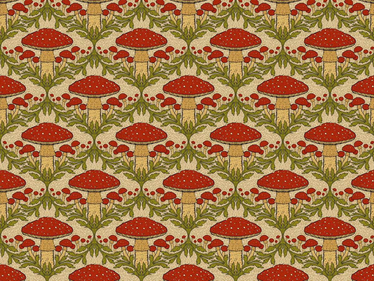 Heritage Mushroom Red Wallpaper in your room