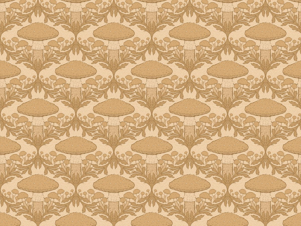 Beige Heritage Mushroom Wallpaper