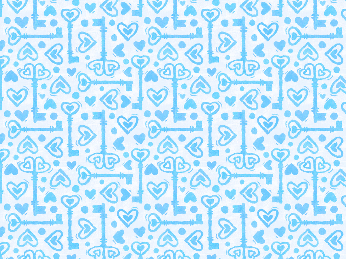 Key to The Heart Blue Wallpaper in your room — zoomed
