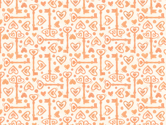 Key to The Heart Peach Wallpaper
