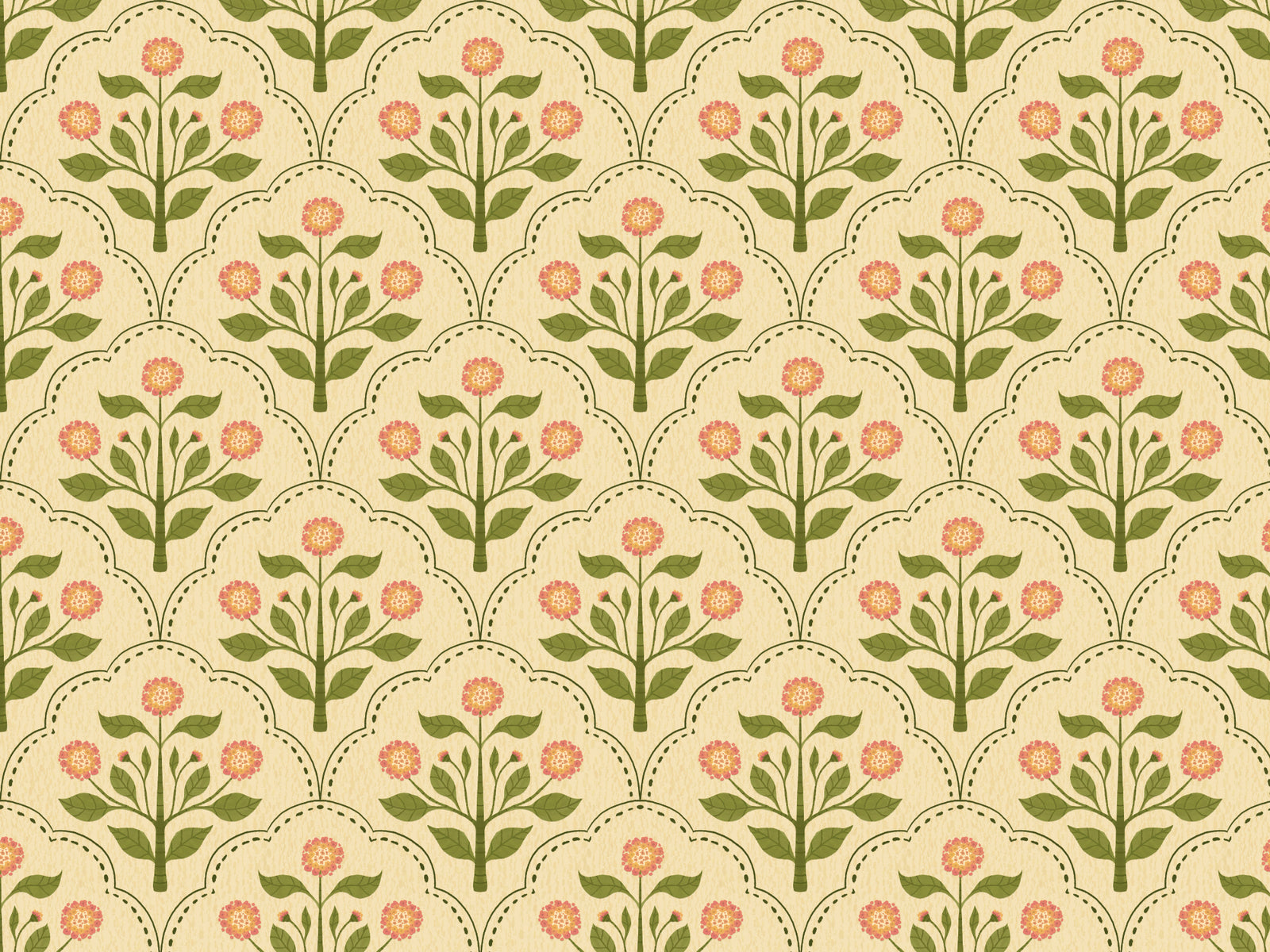 Pink Lantana Flowers Wallpaper in your room