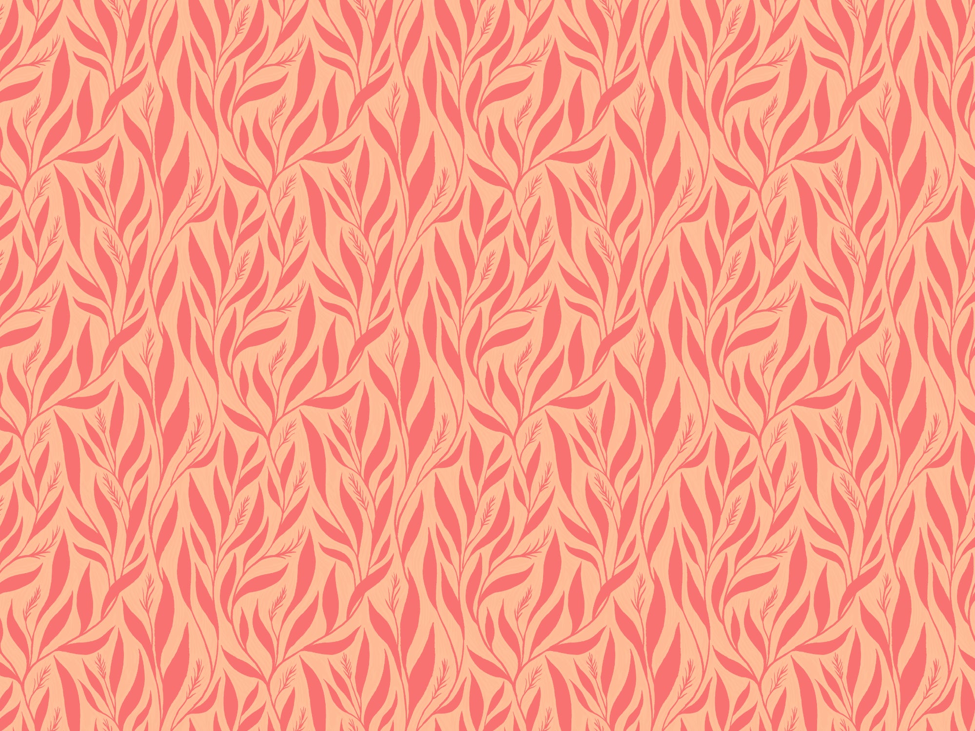 Peach and Pink Leavescapes Wallpaper