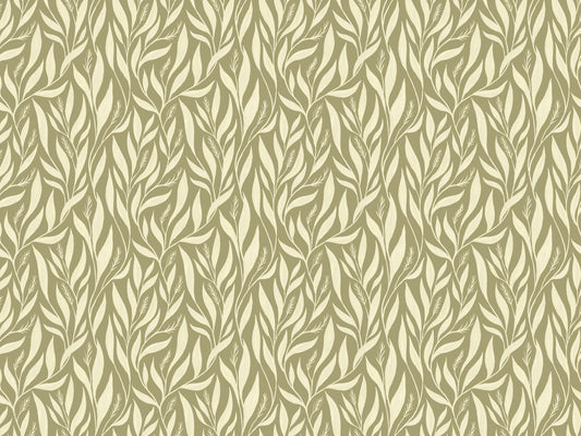Sage Green Leavescapes Wallpaper