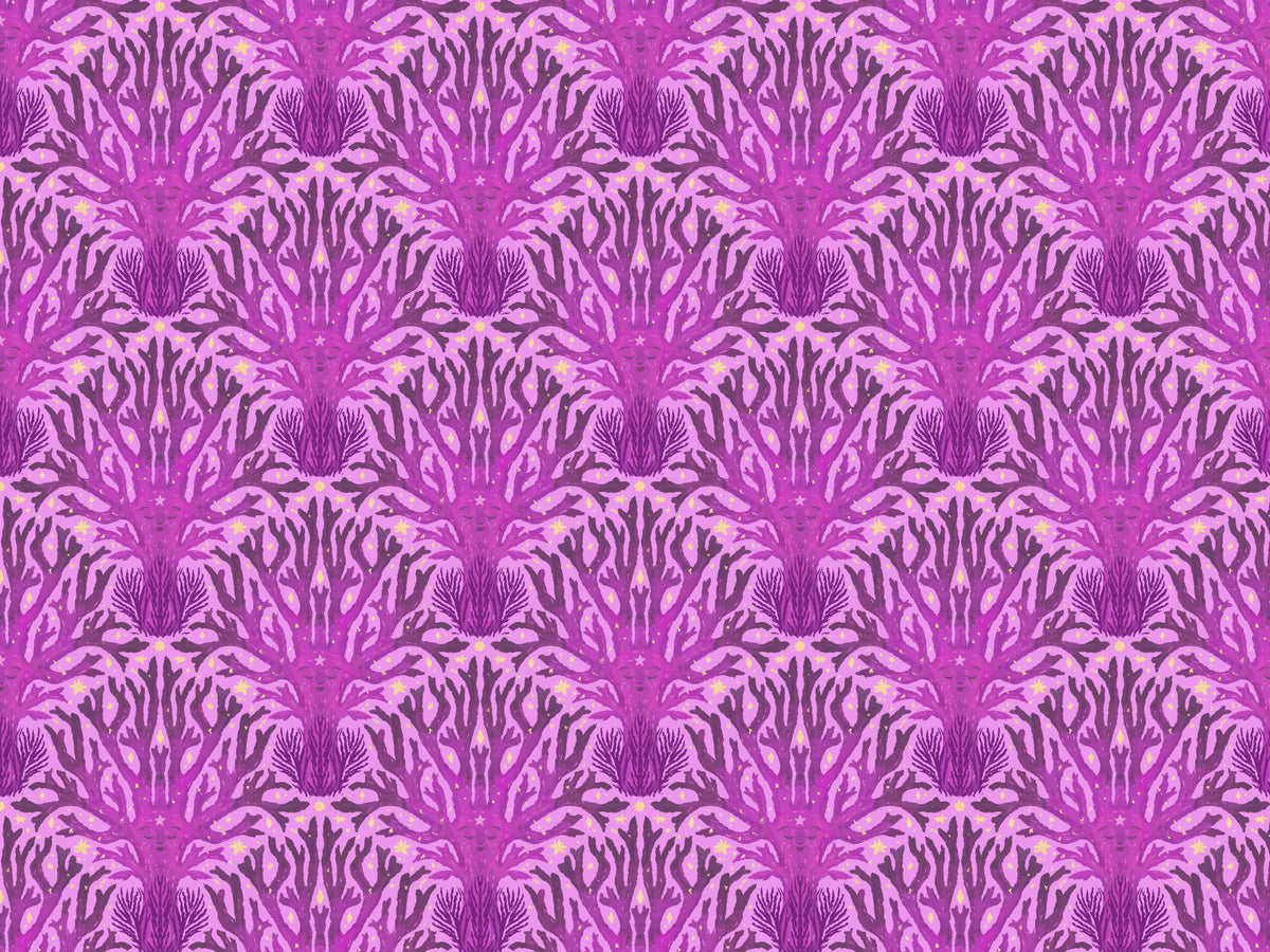 Lilac Cora Fungus Wallpaper in your room — zoomed