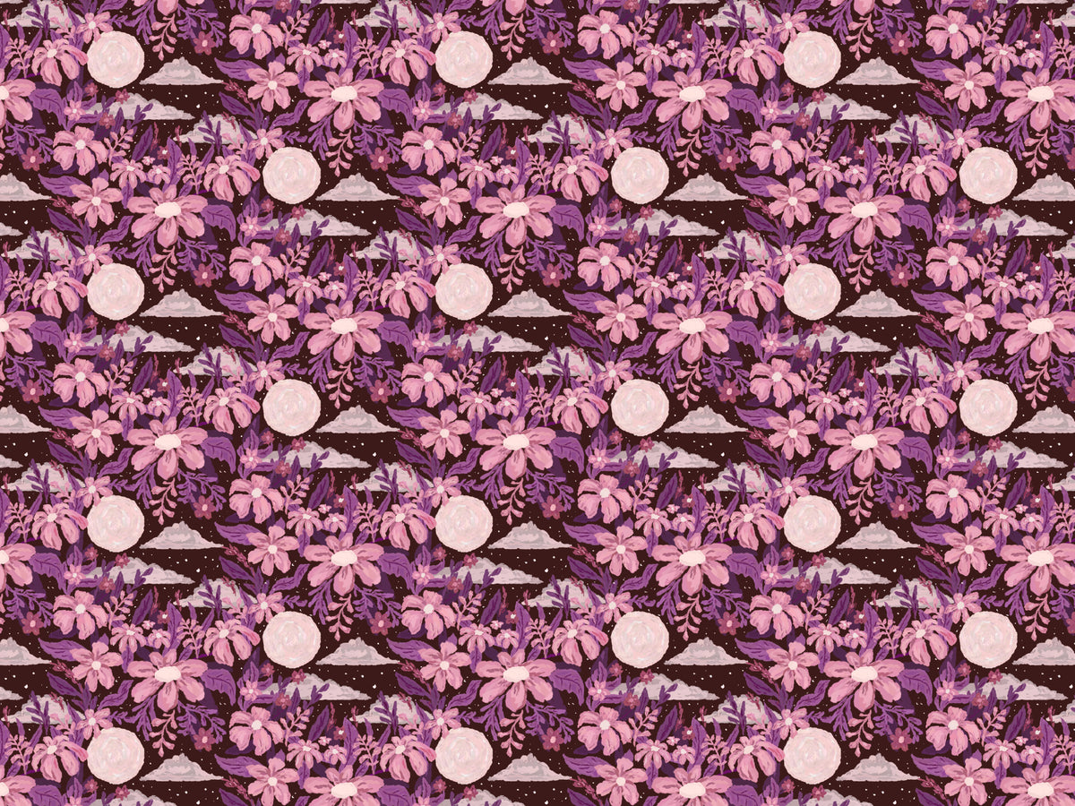 Moon Lit Garden Purple Wallpaper in your room