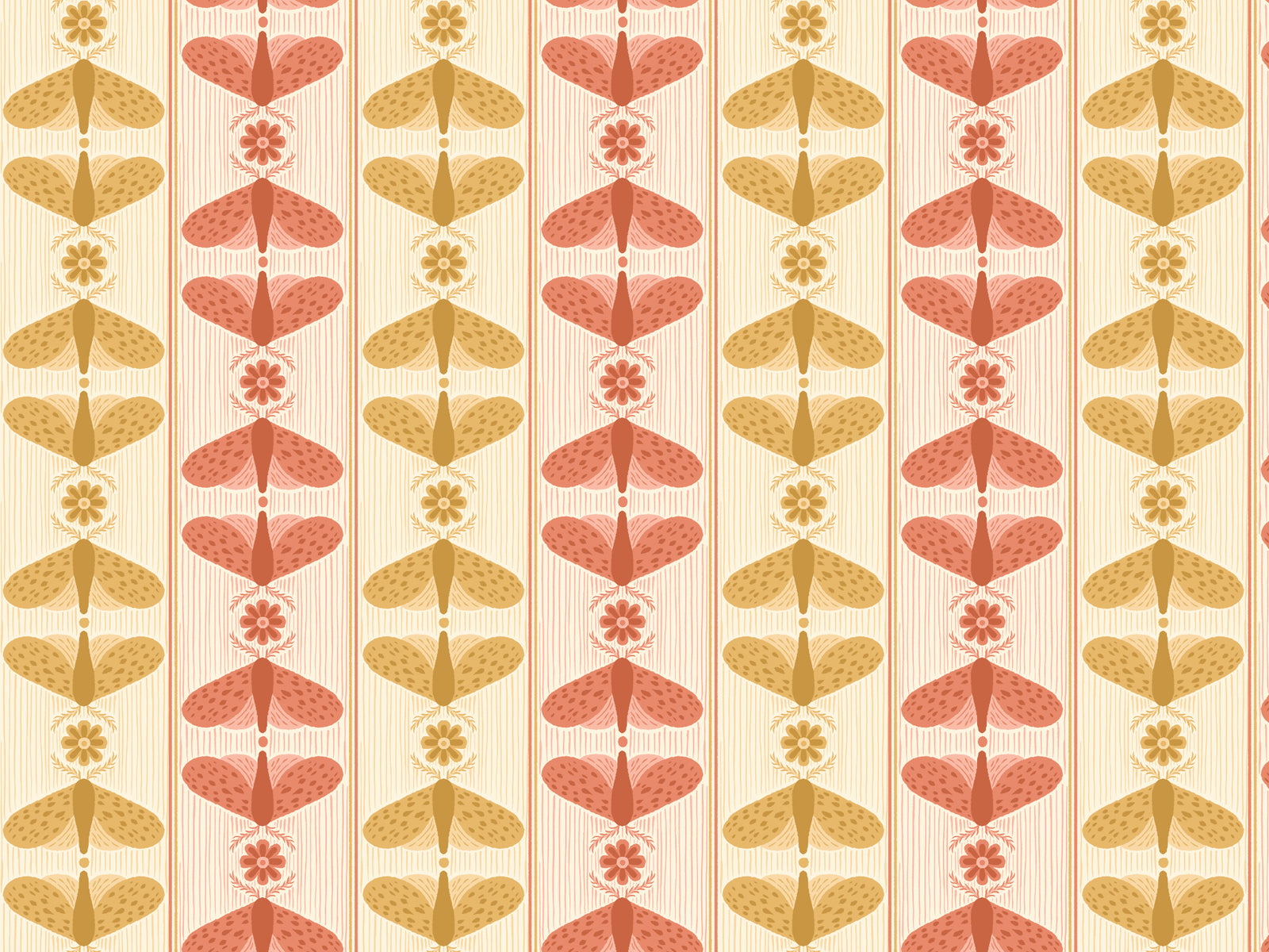 Moth Stripe Wallpaper in your room