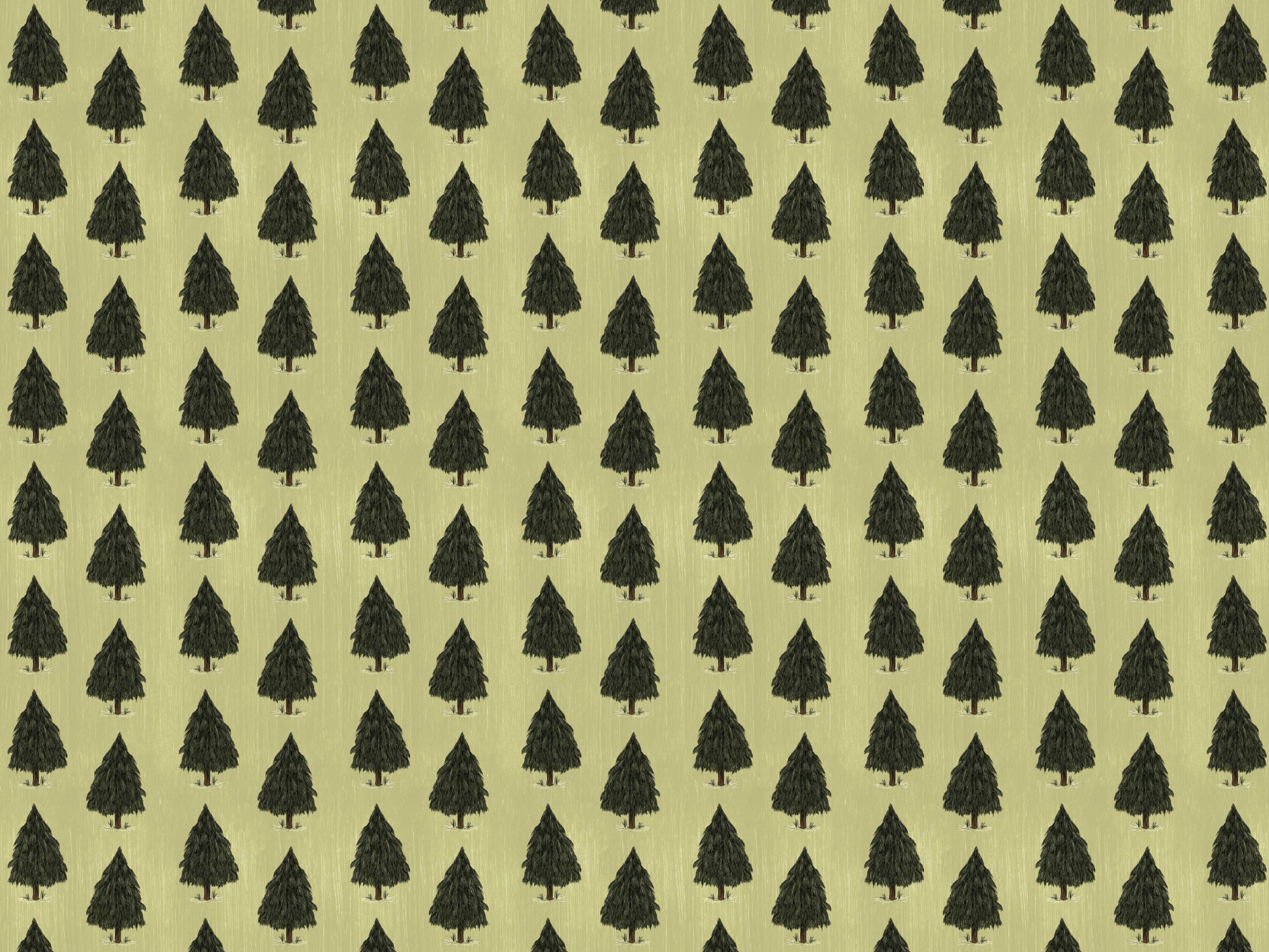 Green Pine Trees Wallpaper in your room — zoomed