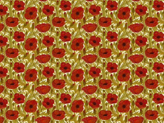 Red Poppy Vintage Wallpaper