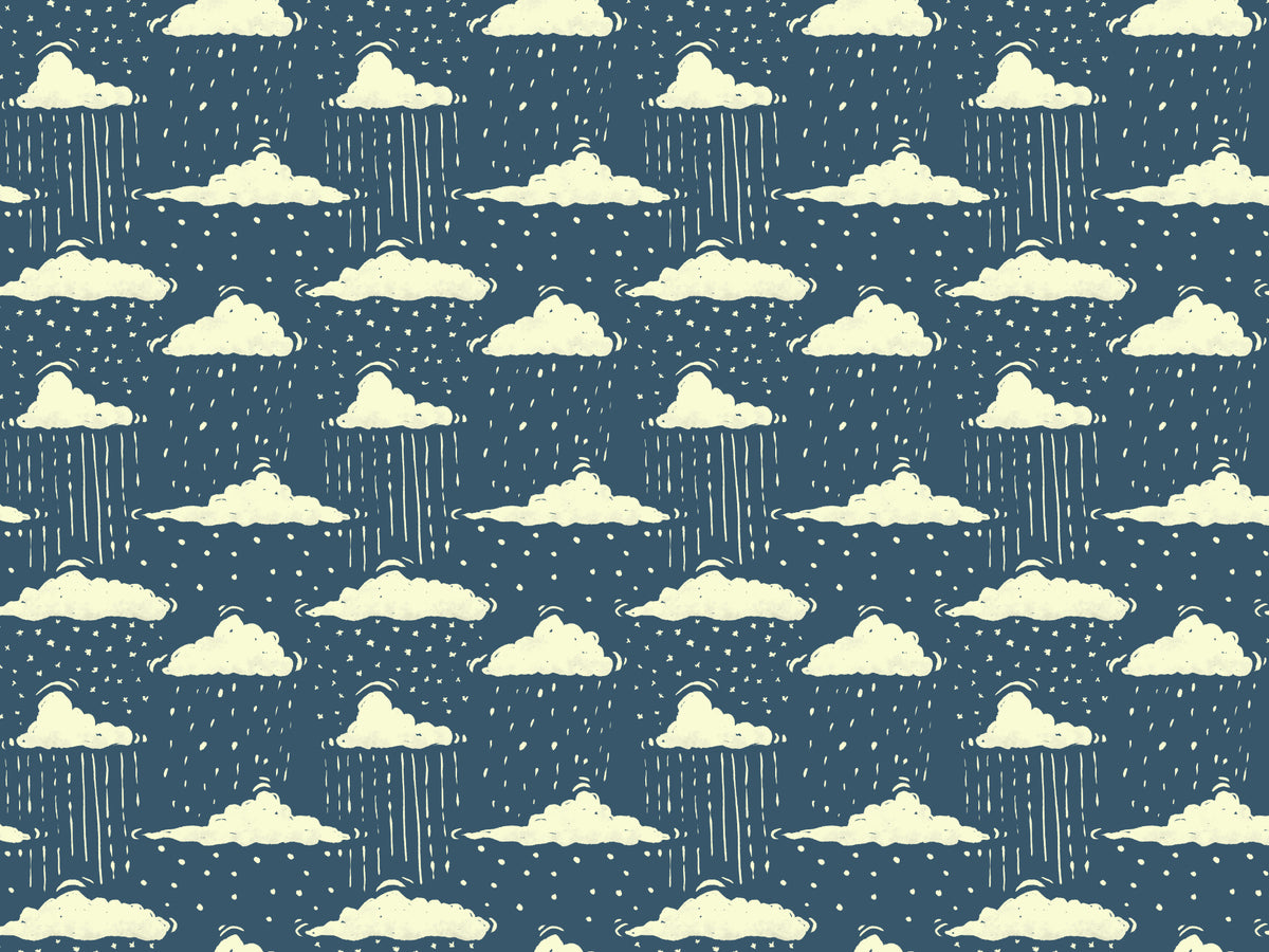 Blue Sky Above Rainy Clouds Wallpaper in your room
