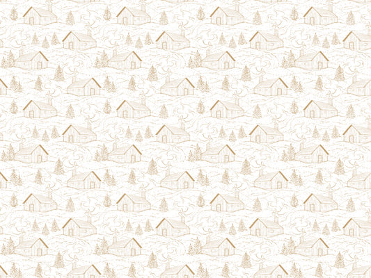Smokey Cabins Tan Color Wallpaper