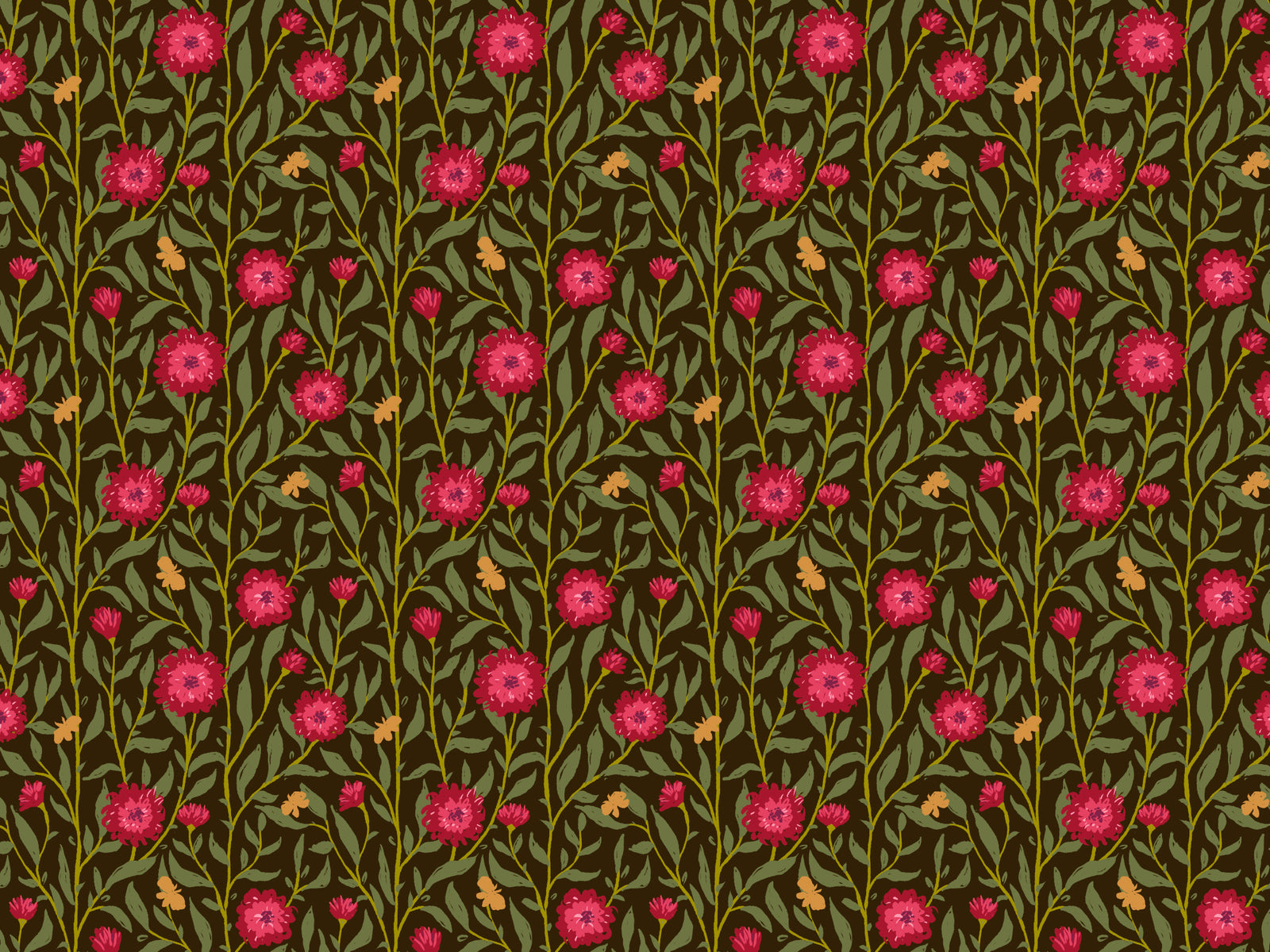 Dark Magenta Spring Trellis Wallpaper