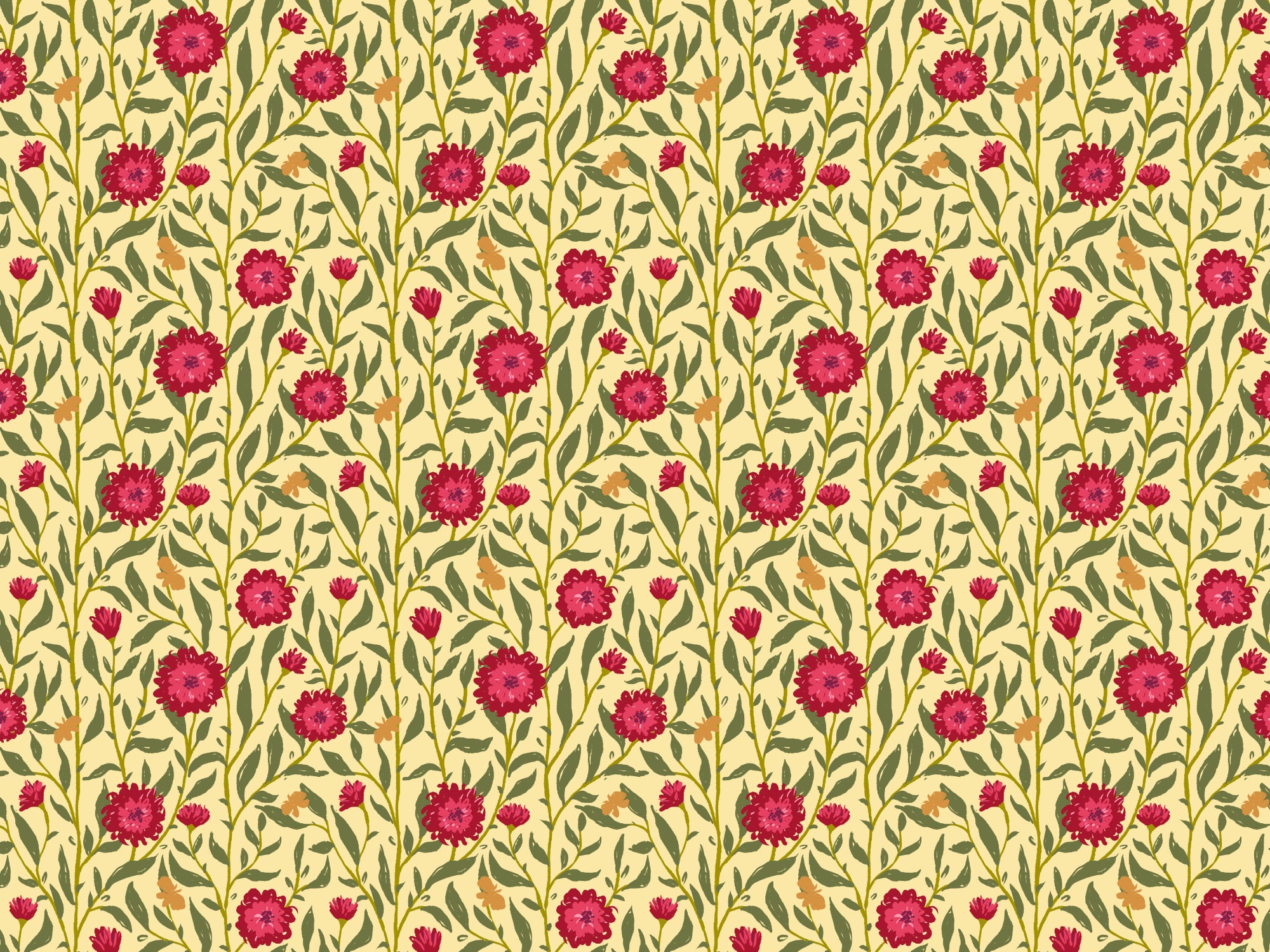 Light Magenta Spring Trellis Wallpaper in your room — zoomed