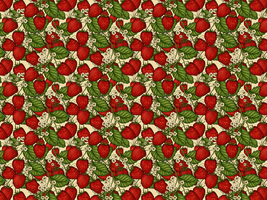 Red Strawberry Forest Wallpaper