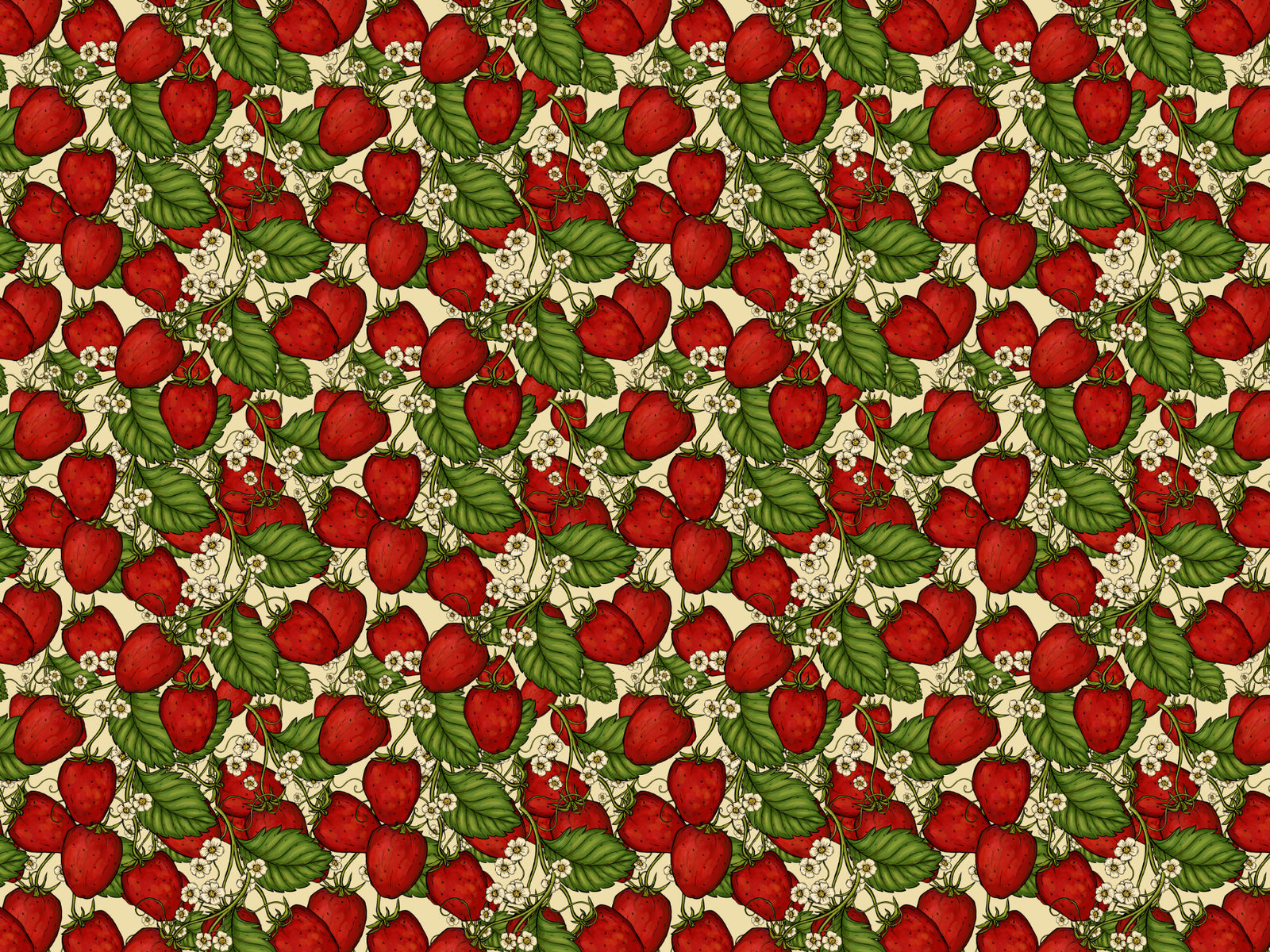 Red Strawberry Forest Wallpaper