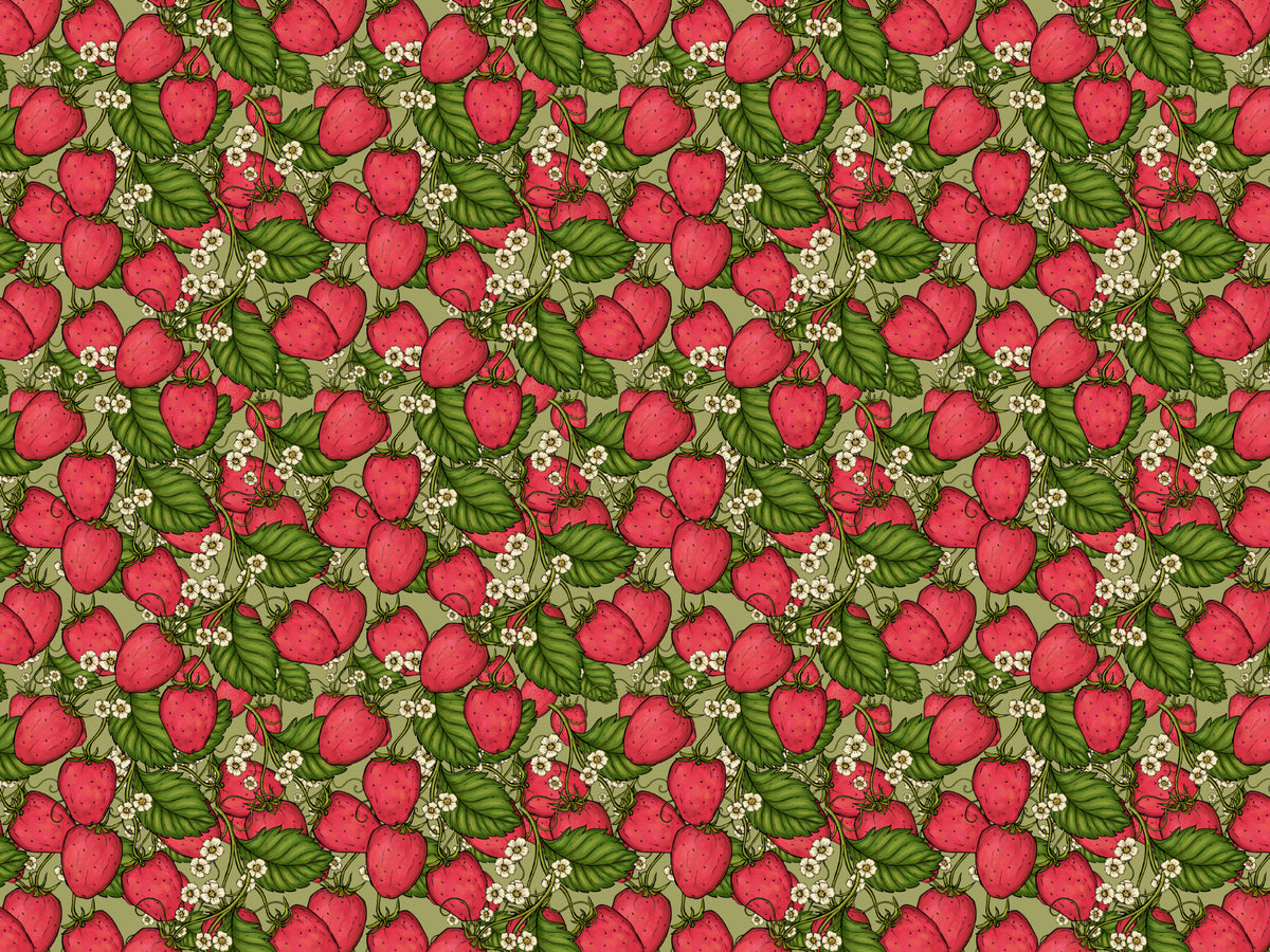 Pink Strawberry Forest Wallpaper in your room