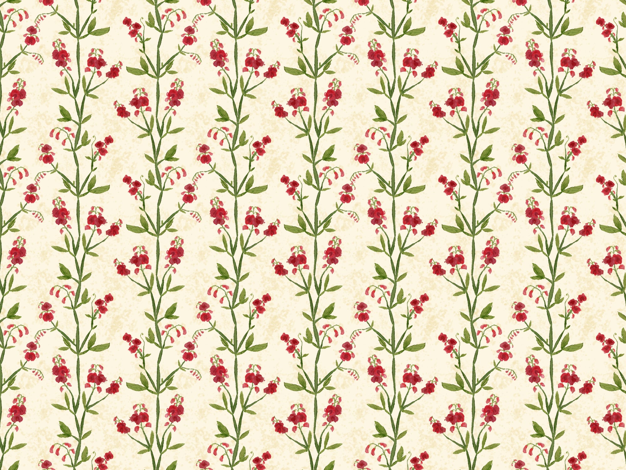Sweet Peas Magenta Leaves Wallpaper