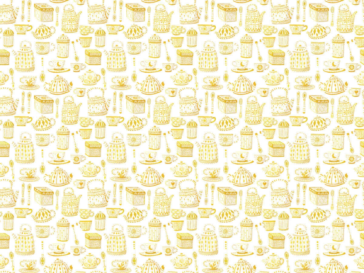 Yellow Tea Set Wallpaper in your room