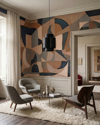Oversized arches in the Silent Arch wall mural sit beside the hallway corner.
