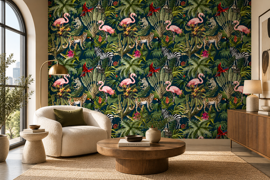 Tropical Paradise Jungle Mural