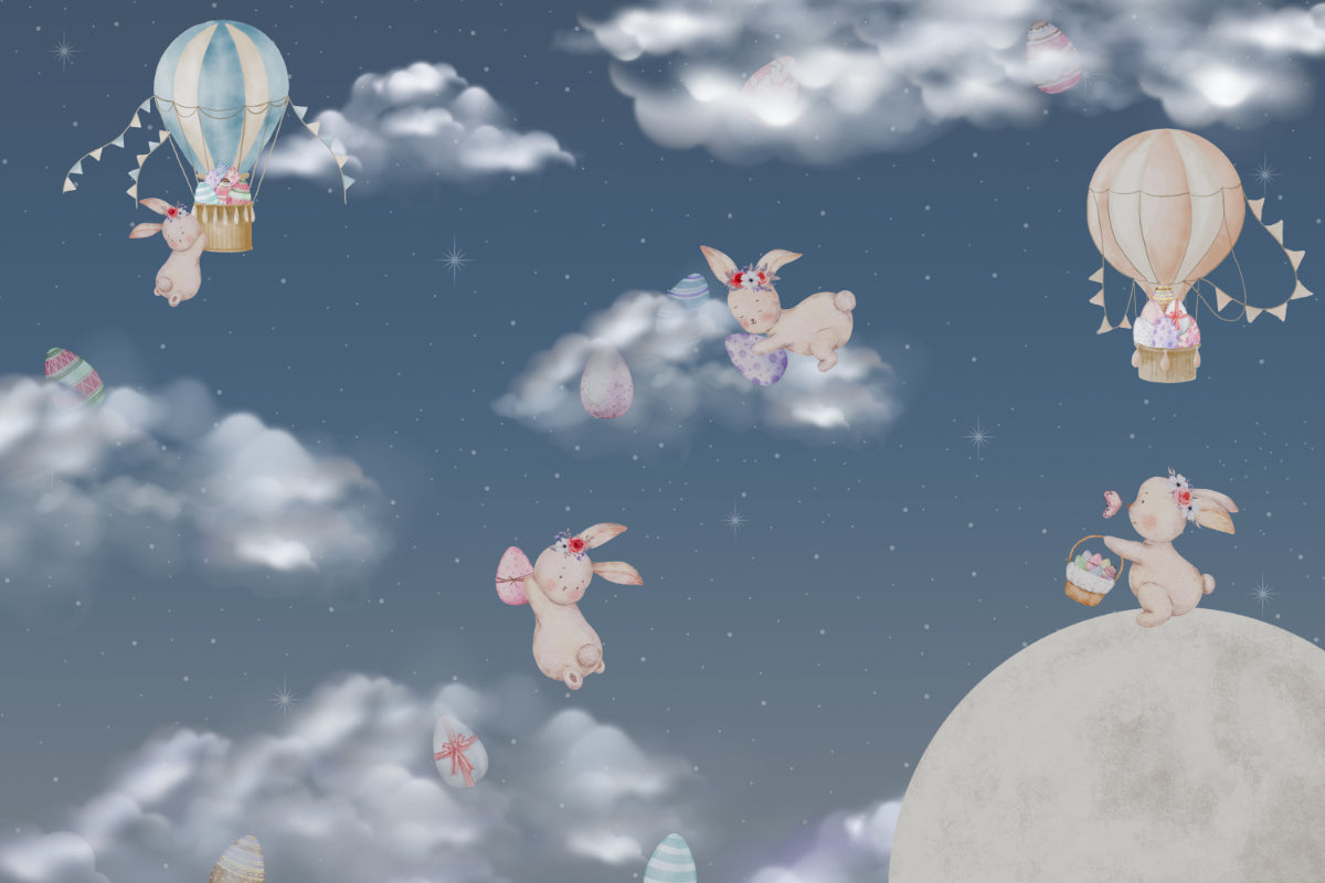 Night Sky Bunny Easter Wall Mural