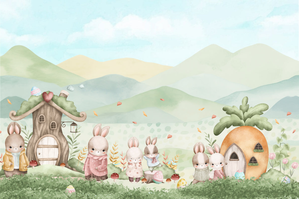 Pastel Bunny Easter Mural Wall Mural