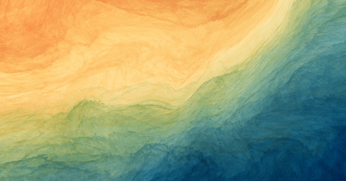 Blue & Yellow Watercolor Ombre Wallpaper Mural in your room — zoomed