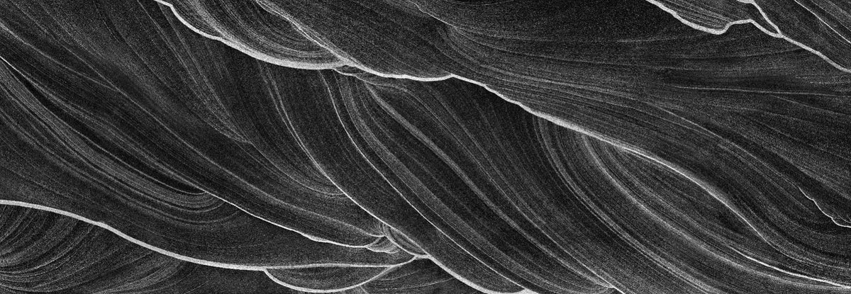 Black and White Wavy Marble Wallpaper Mural in your room — zoomed