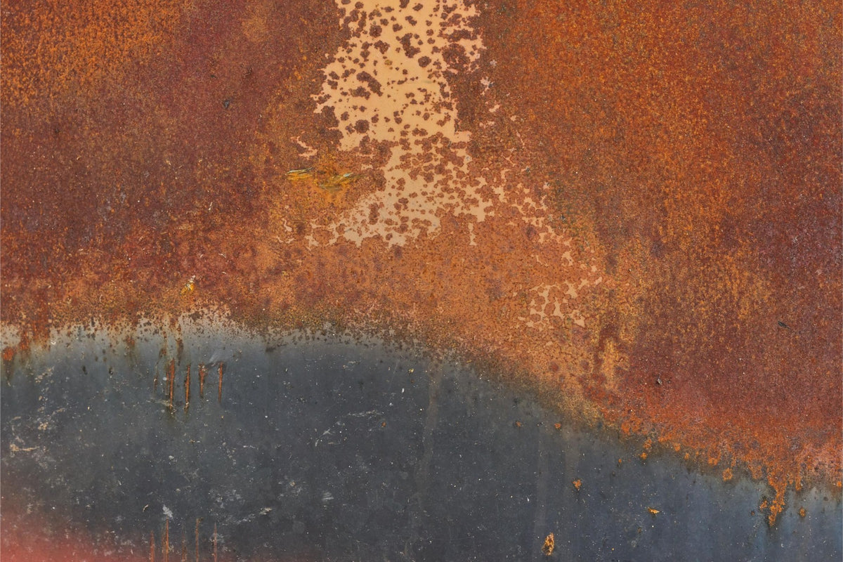 Rustic Effect Metal Mural in your room — zoomed