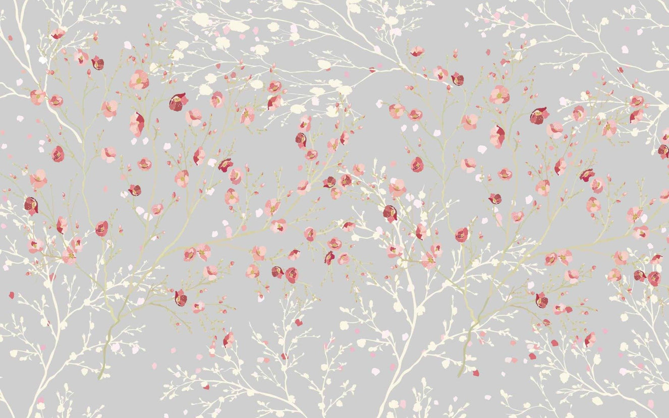 White and Red Flower wallpaper Mural