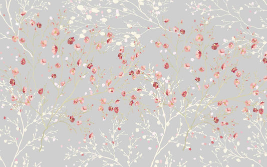 White and Red Flower wallpaper Mural