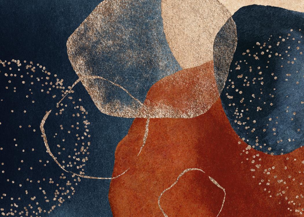 Navy Blue Terracotta Watercolor Wallpaper Mural