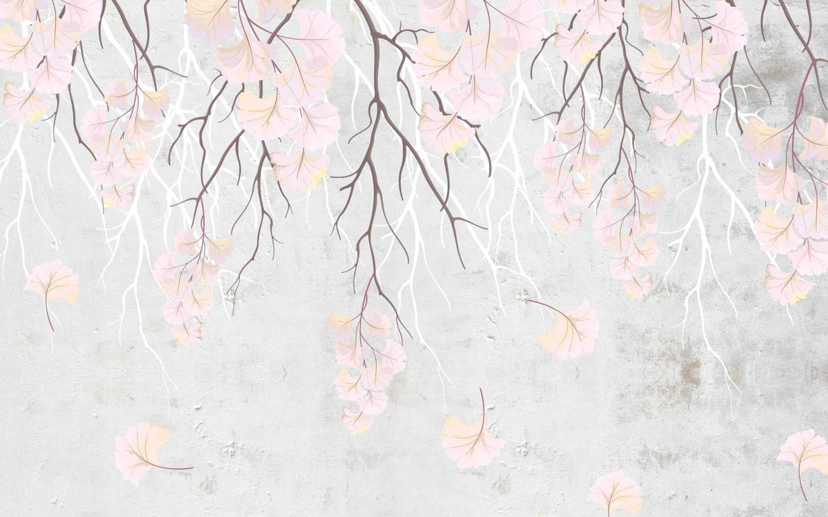 Hanging pink flowers Wallpaper Mural