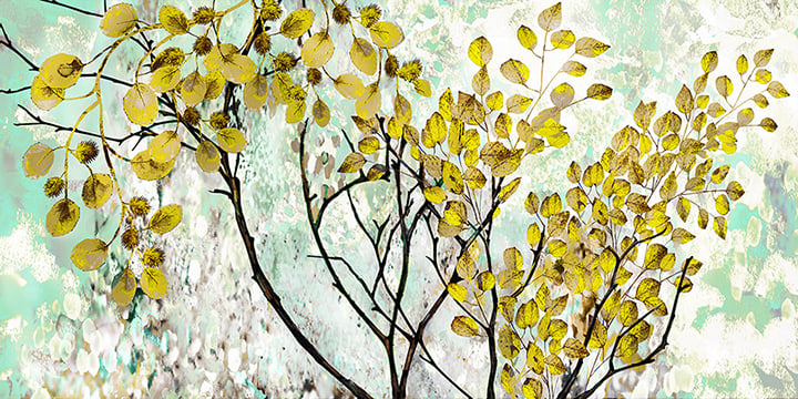 Yellow Oil Painting Canvas Effect Flower Wall Mural in your room
