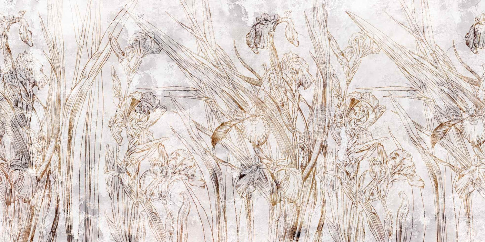 Irises floral pattern wallpaper Mural