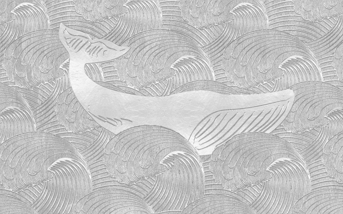 Silver Whale Handmade Kids Wallpaper Mural in your room