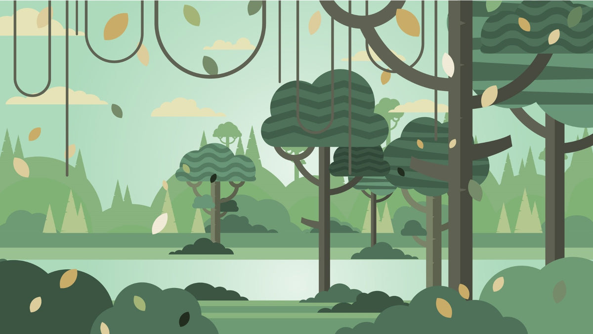 Green Botanical Prints Wall Mural for Kids Room in your room