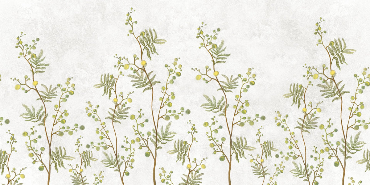 Yellow Flower Decorative Wallpaper Mural in your room — zoomed